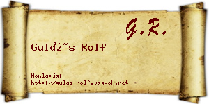 Gulás Rolf névjegykártya